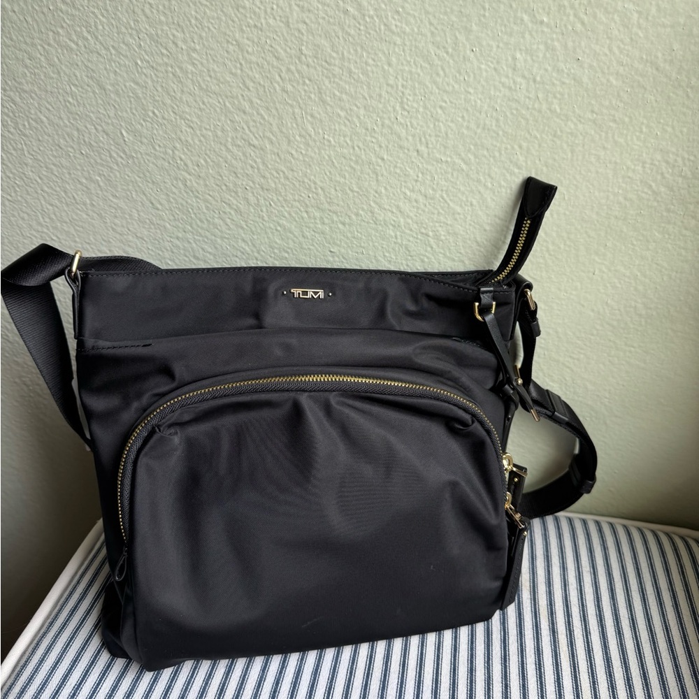 Tumi Black Messenger Bag Durable Nylon